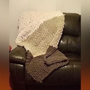 Handmade chunky knit throw blanket